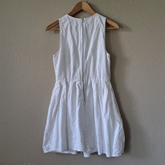 🩵Gap Modern Minimalist Coastal White Sleeveless Mini Dress w/Pockets Size 2 - Picture 3 of 12